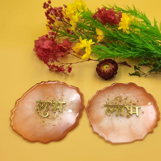 Resin Shubh Laabh Golden Orange