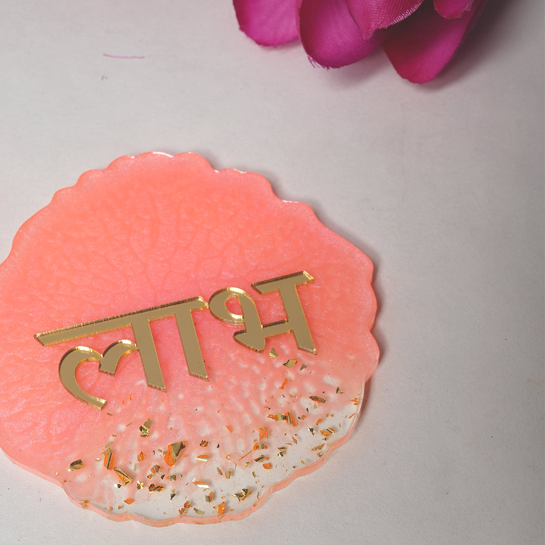 Resin Shubh Laabh Peach