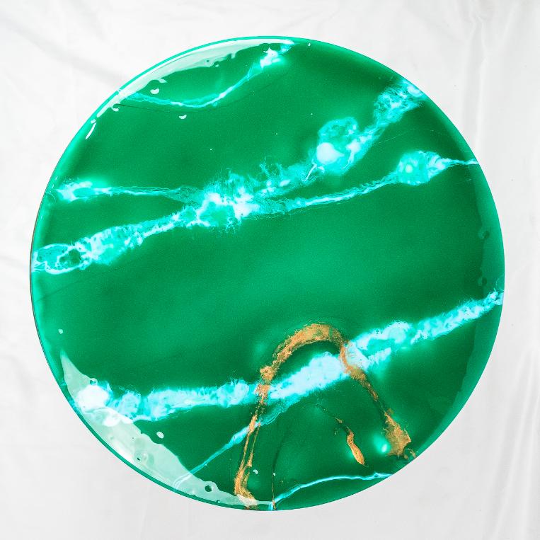 Countertop Tables - Round Sea Green