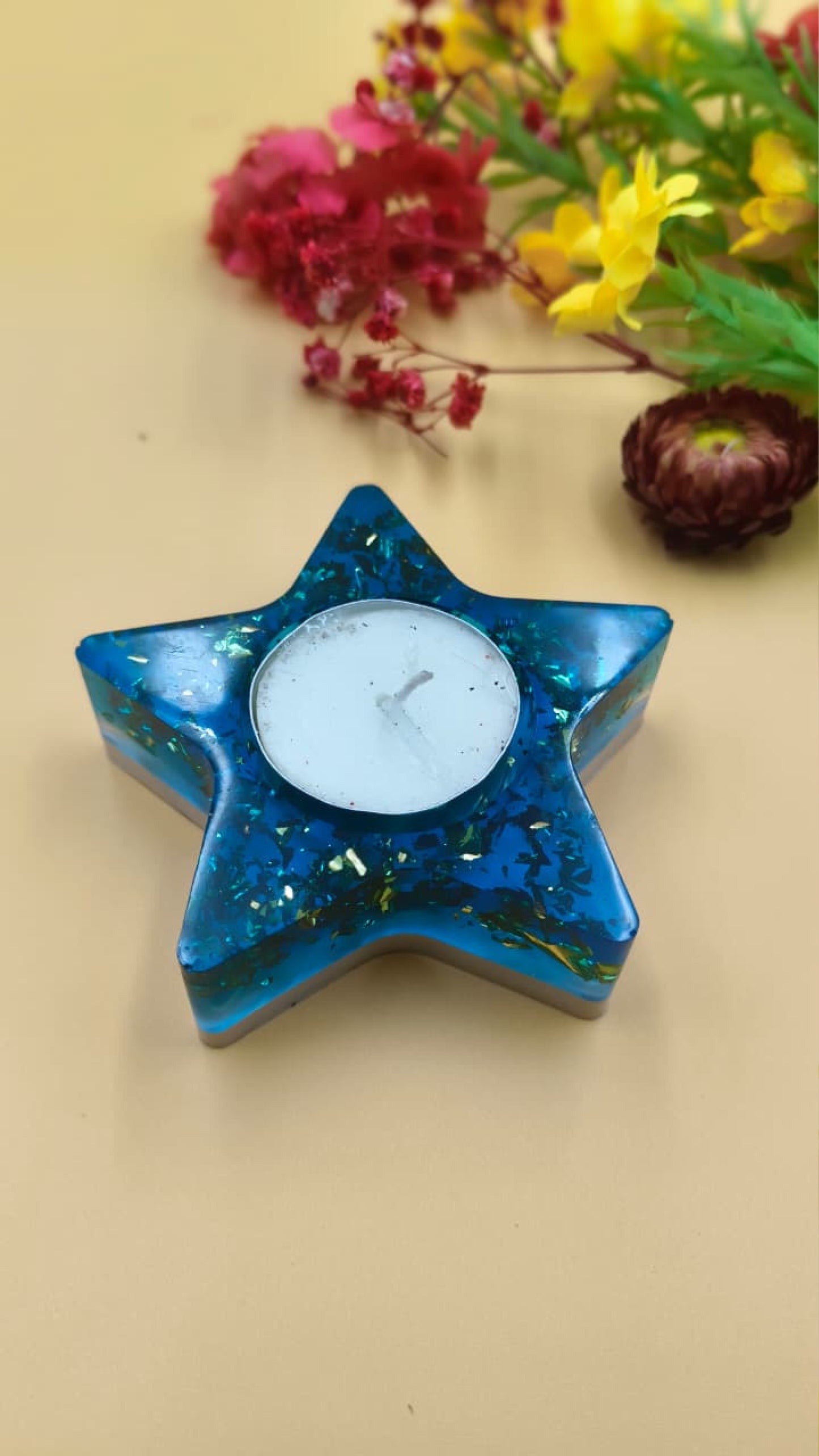 Resin Tealight candle holder Set of 7