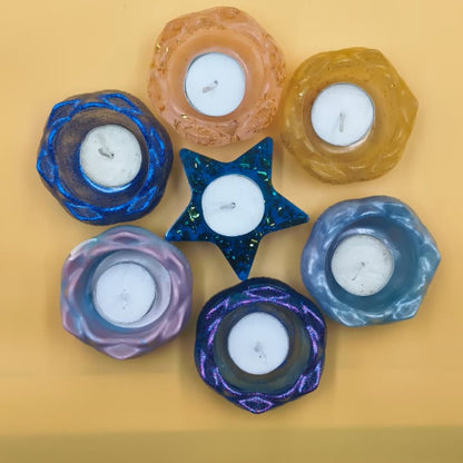 Resin Tealight candle holder Set of 7