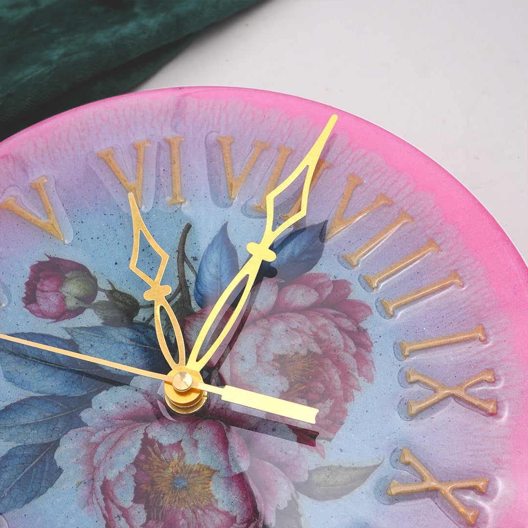 Table Clock - Coating Floral Pink