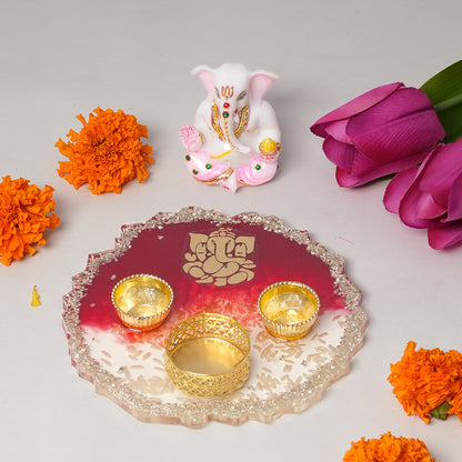 Ganeshji and Resin Pooja Thali Set