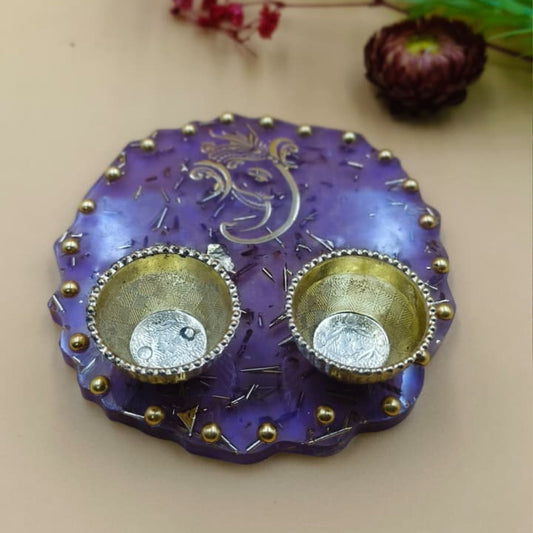 Resin Pooja thali 4 Inch Violet