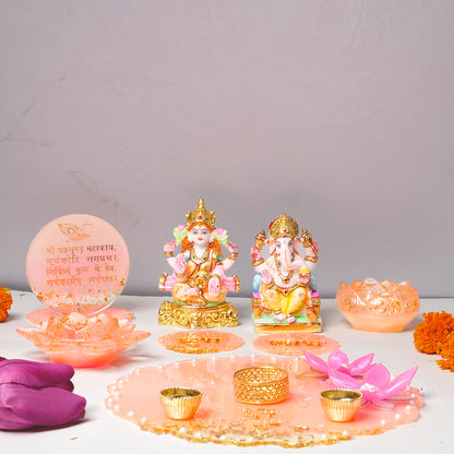 Premium Ganesh-Lakshmi Resin Pooja Set – Complete Divine Collection