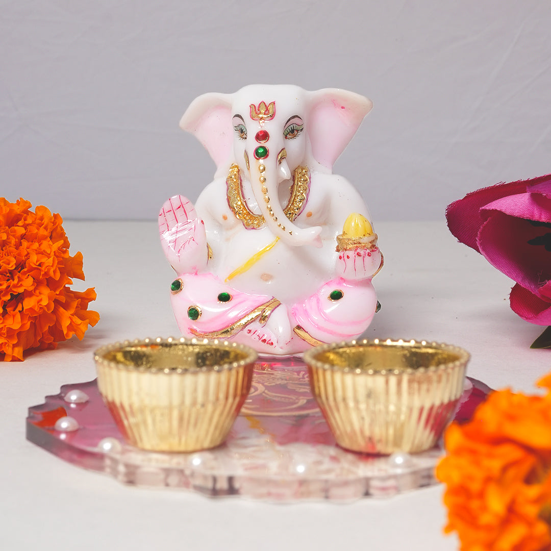 Ganeshji and Resin Pooja Thali Set