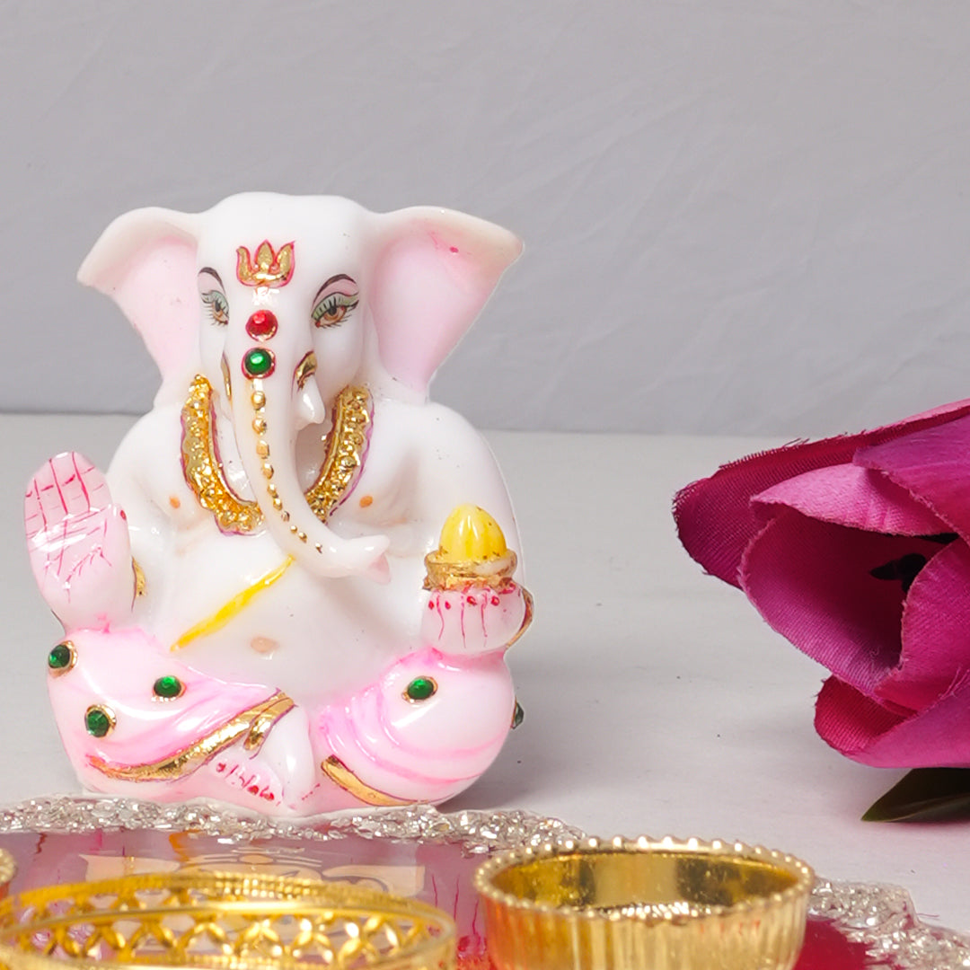 Ganeshji and Resin Pooja Thali Set