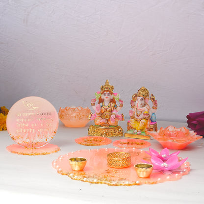 Premium Ganesh-Lakshmi Resin Pooja Set – Complete Divine Collection