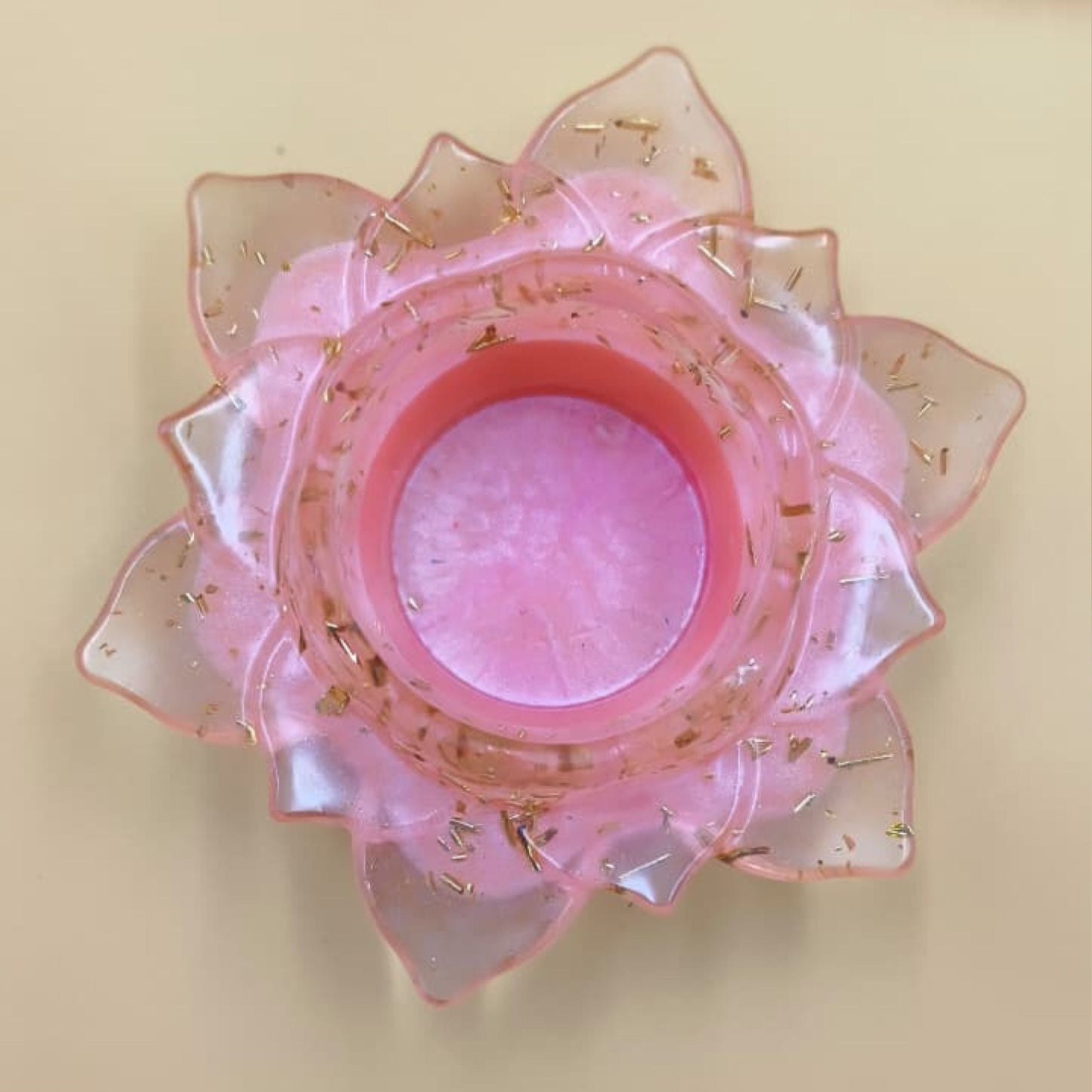 Resin Tealight candle holder Set of 11 Light Pink