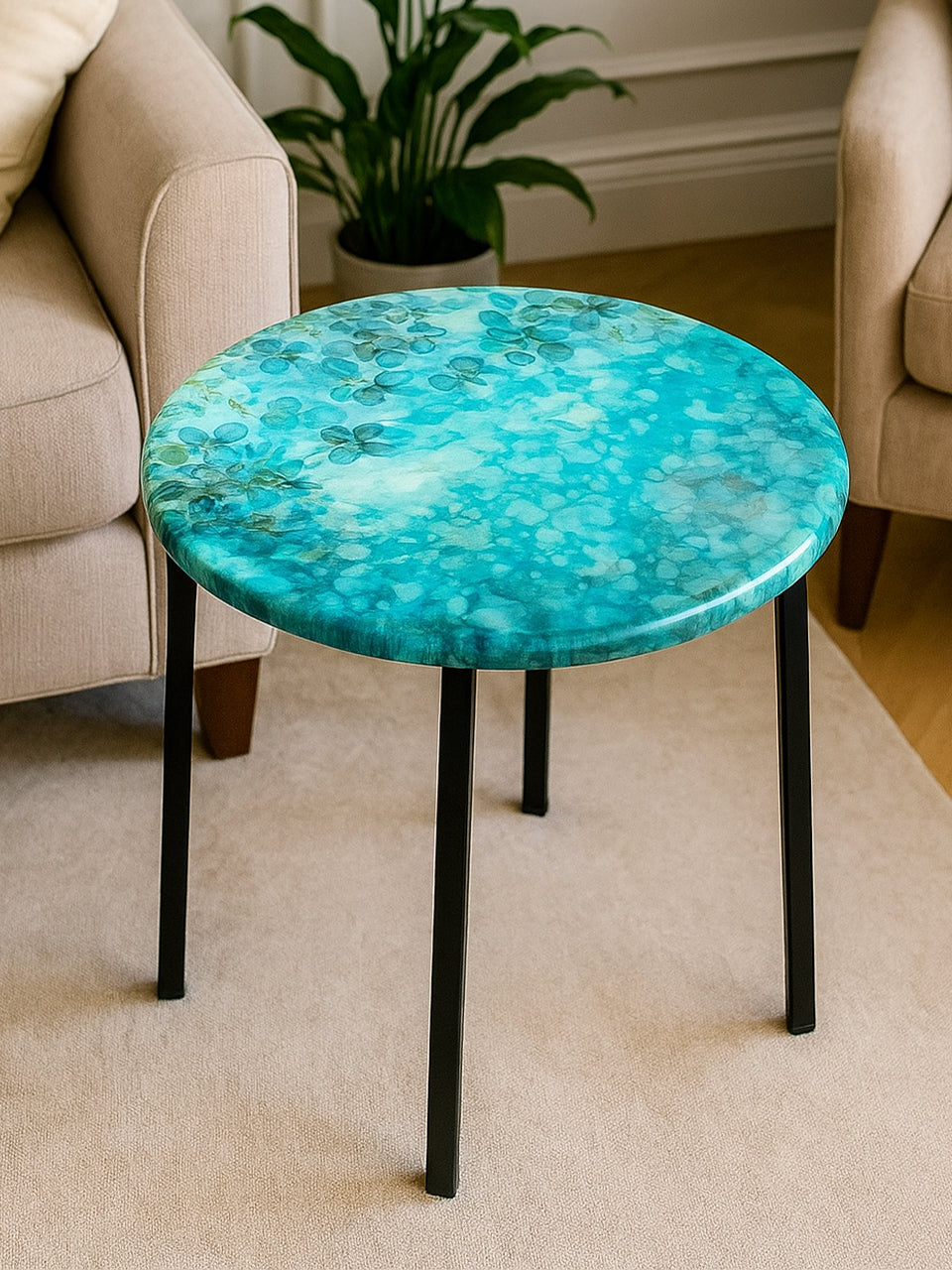 Countertop Tables - Round Blue
