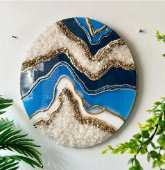 Resin Abstract art Blue and White