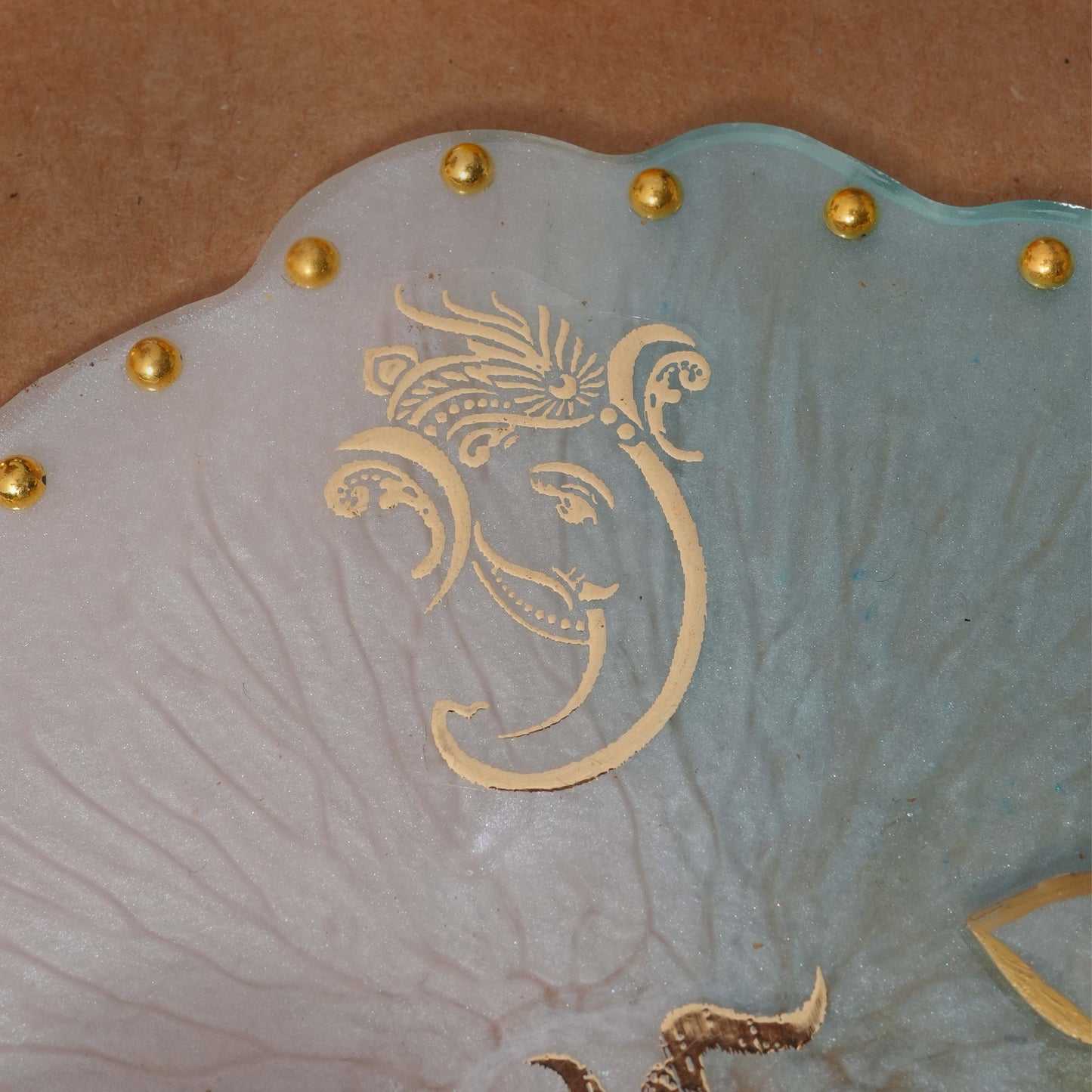 Resin Pooja thaali 6 inch Ice Blue