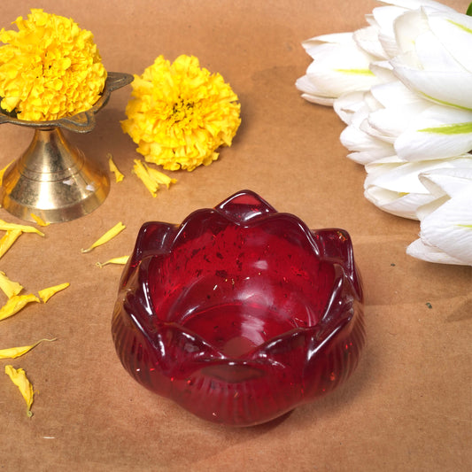 Resin Tealight candle holder 3 inch red