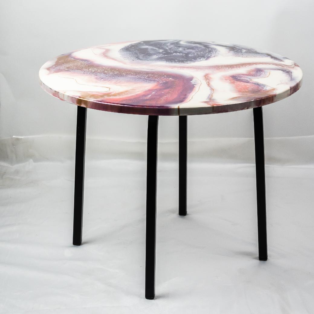 Countertop Tables - Round Pink & White