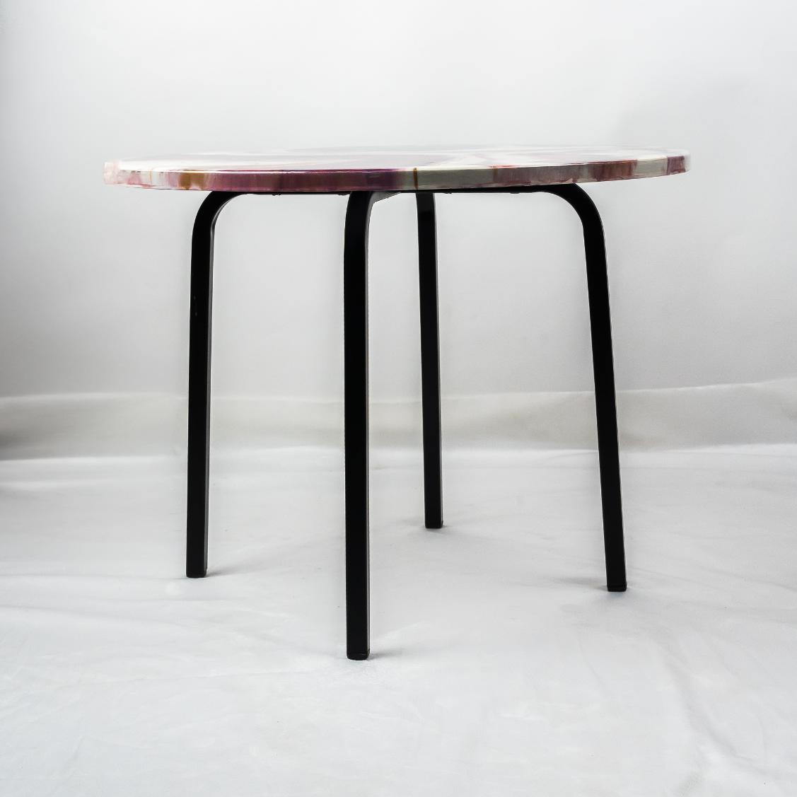 Countertop Tables - Round Pink & White