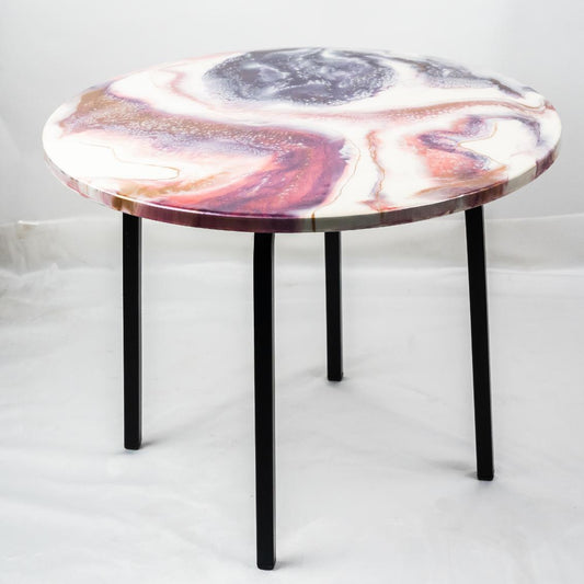 Countertop Tables - Round Pink & White