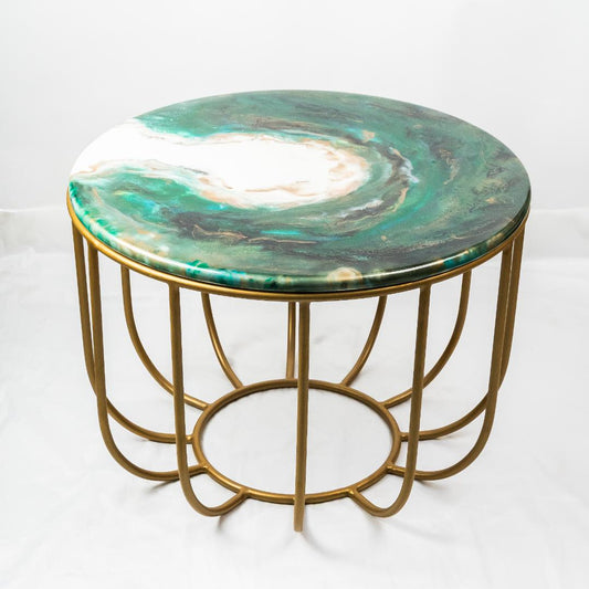 Countertop Tables - Round White & Green