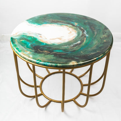 Countertop Tables - Round White & Green