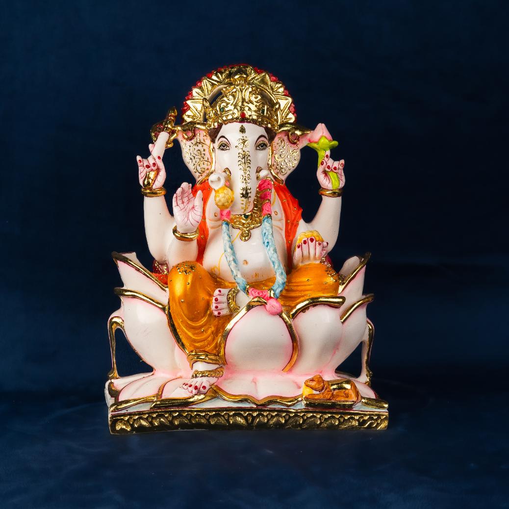 Lord Ganesha Lotus Murti