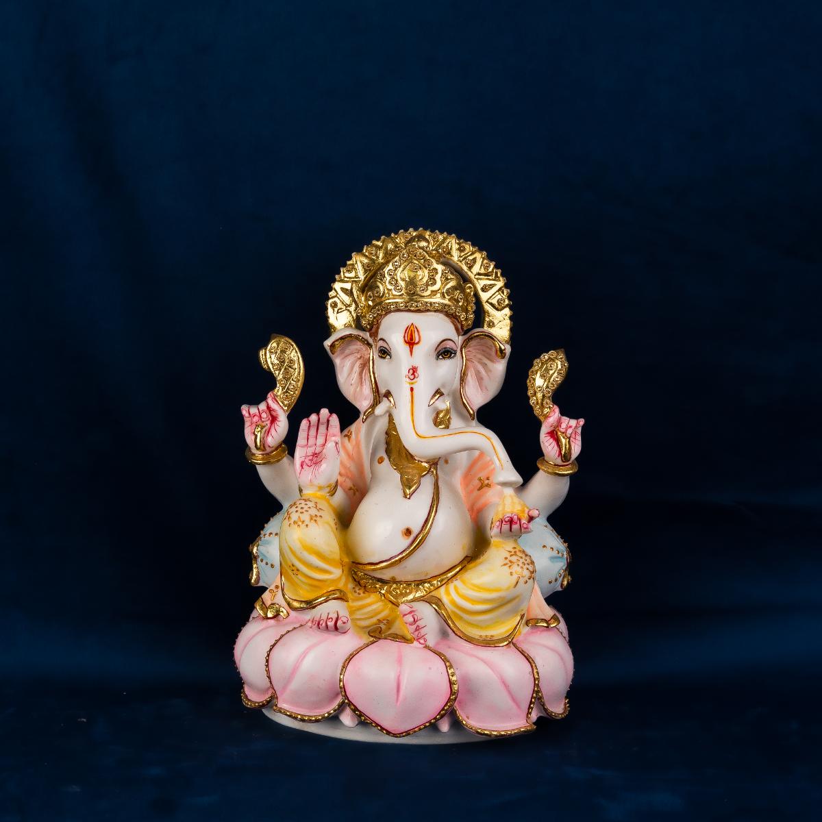 Lord Ganesha Lotus Murti
