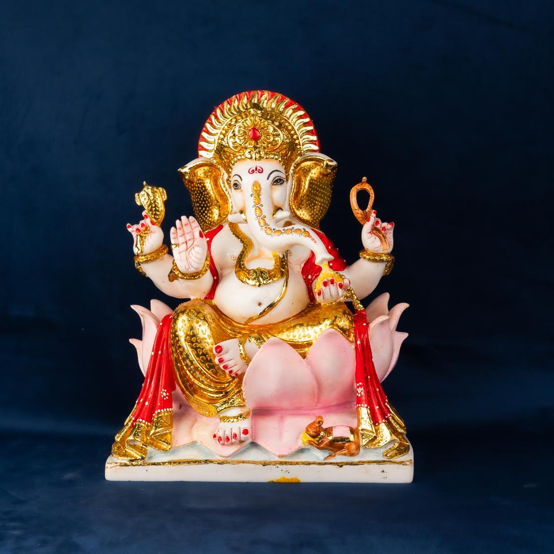 Lord Ganesha Lotus Murti