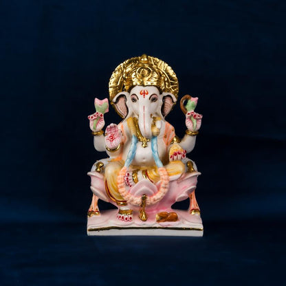 Lord Ganesha Lotus Murti