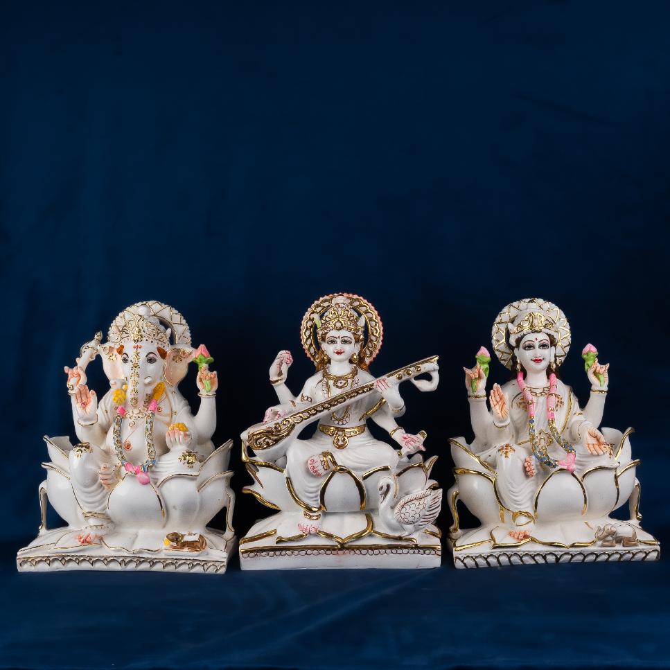 Set Of 3 (Lord Ganesha, Laxmiji & Sarawatiji)