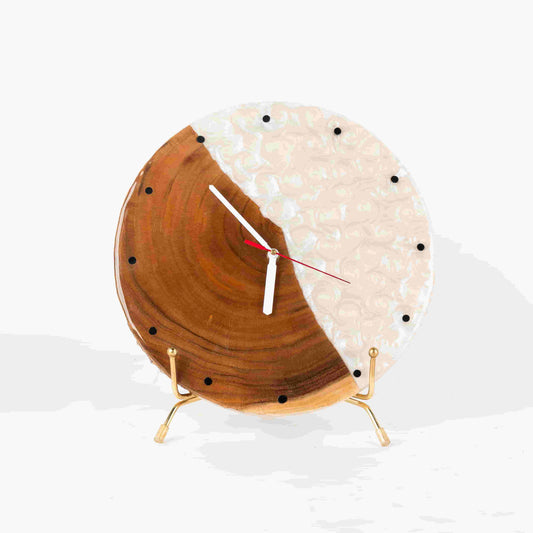 Table Clock - Casting Brown & Beige