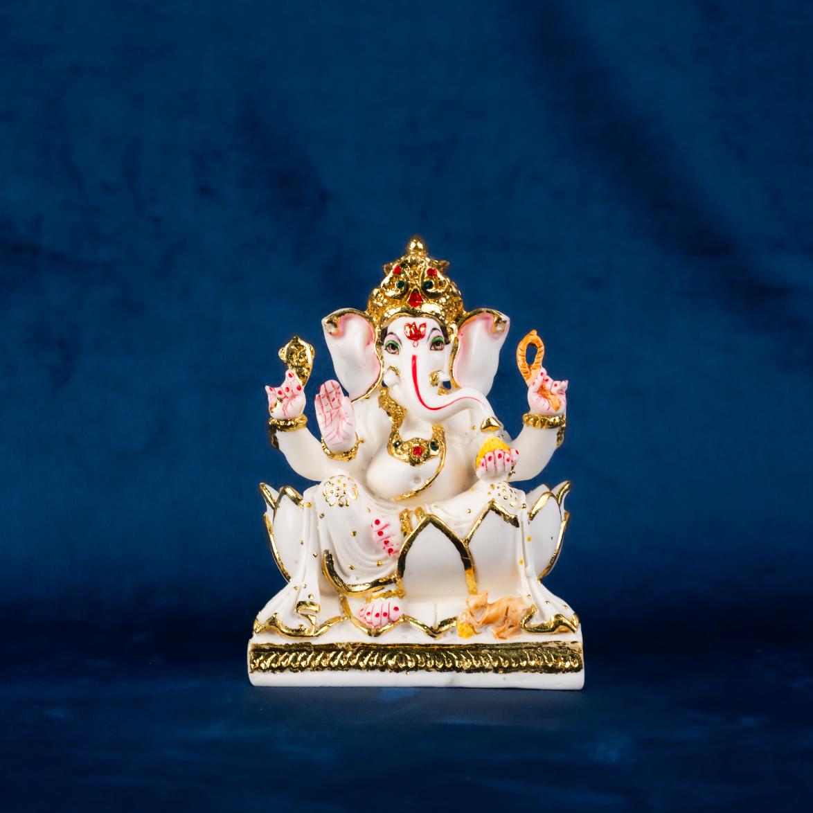 Lord Ganesha Lotus Murti