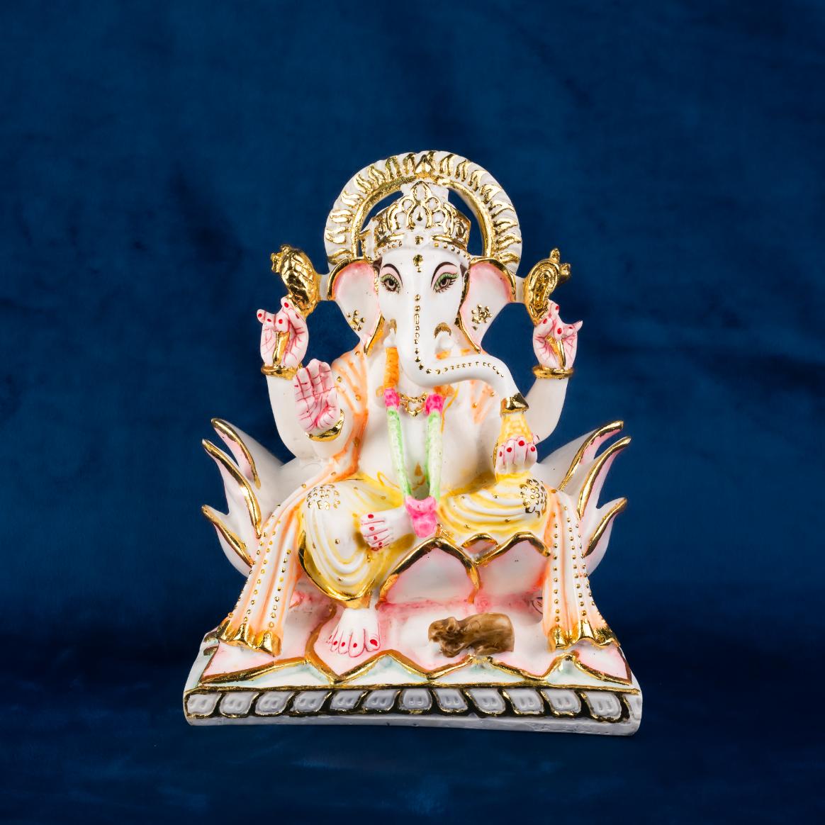 Lord Ganesha Lotus Murti
