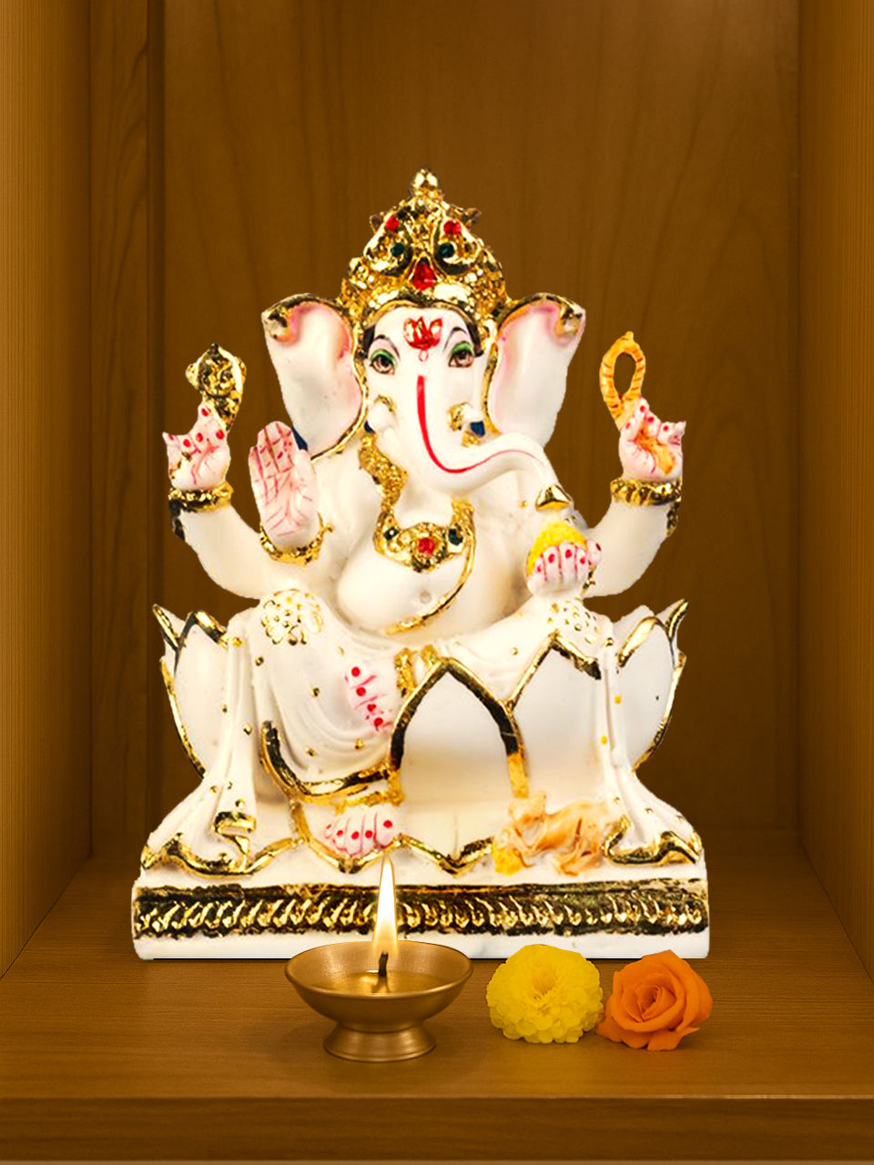 Lord Ganesha Lotus Murti