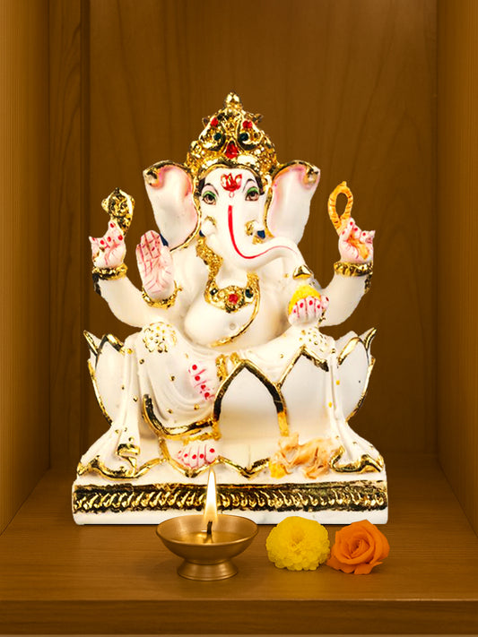 Lord Ganesha Lotus Murti