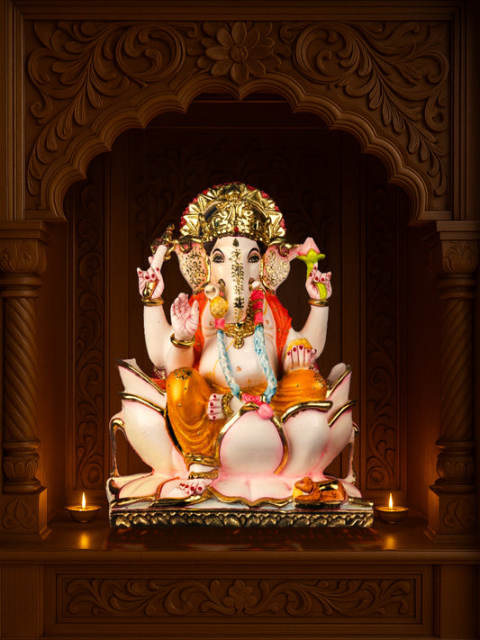 Lord Ganesha Lotus Murti