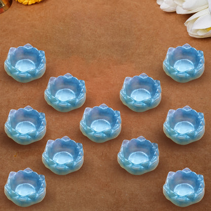 Resin Tealight candle holder Set of 11 Light Blue