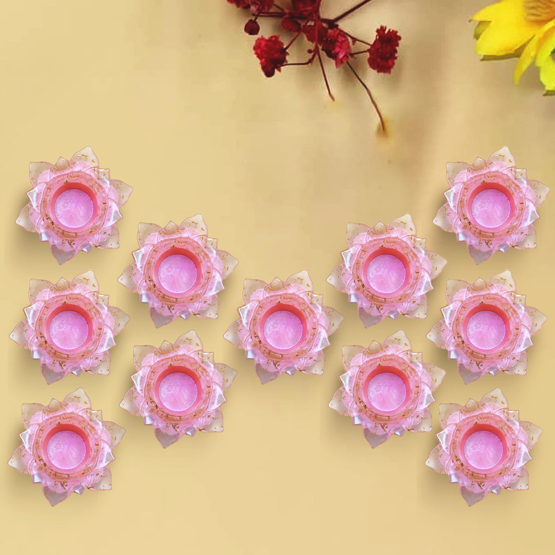 Resin Tealight candle holder Set of 11 Light Pink