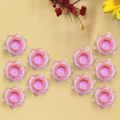 Resin Tealight candle holder Set of 11 Light Pink