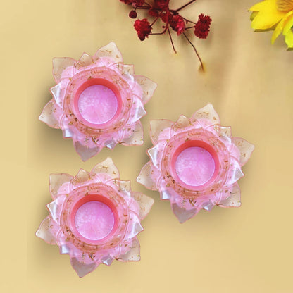 Resin Tealight candle holder Set of 3 Light Pink