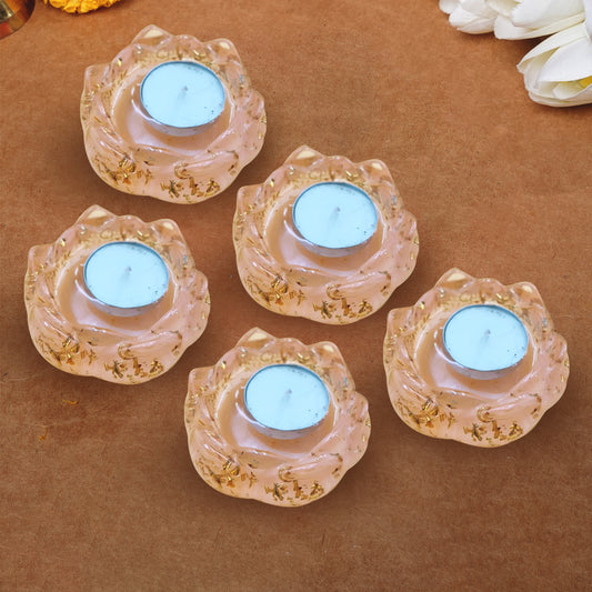 Resin Tealight candle holder Set of 5 Peach
