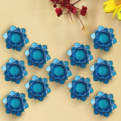 Resin Tealight candle holder Set of 11 Blue